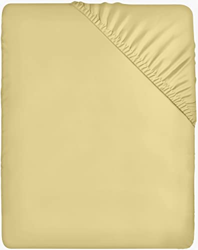 Utopia Bedding - Spannbettlaken 140x200cm - Gelb - Gebürstete Polyester-Mikrofaser Spannbetttuch - 35 cm Tiefe Tasche von Utopia Bedding