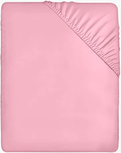 Utopia Bedding - Spannbettlaken 140x200cm - Rosa - Gebürstete Polyester-Mikrofaser Spannbetttuch - 35 cm Tiefe Tasche von Utopia Bedding