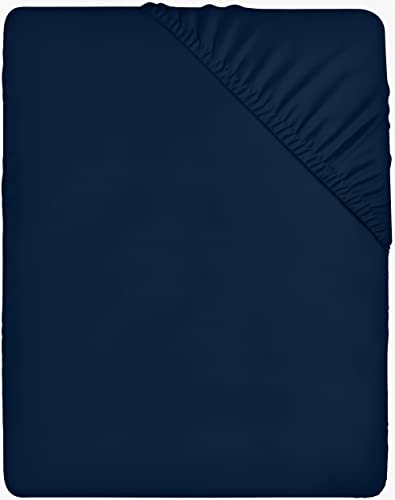 Utopia Bedding - Spannbettlaken 160x200cm - Marineblau - Gebürstete Polyester-Mikrofaser Spannbetttuch - 35 cm Tiefe Tasche von Utopia Bedding