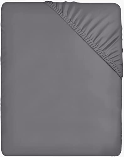 Utopia Bedding - Spannbettlaken 135x190cm - Grau - Gebürstete Mikrofaser Spannbetttuch - 35 cm Tiefe Tasche von Utopia Bedding