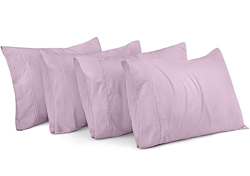 Utopia Bedding Standard-Kissenbezüge – 4er-Pack – Hotelverschluss – weicher, gebürsteter Mikrofaserstoff – schrumpf- und farbecht – Kissenbezüge Standardgröße 20 X 26 Inches (Lavendel) von Utopia Bedding