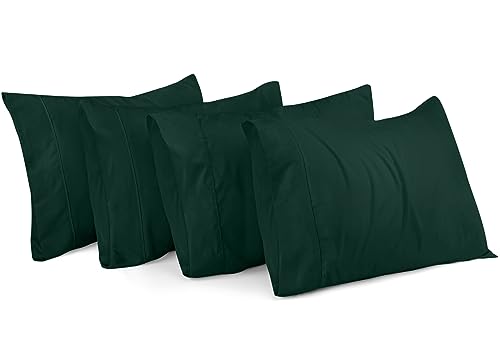 Utopia Bedding Standard-Kissenbezüge – 4er-Pack – Hotelverschluss – weicher, gebürsteter Mikrofaserstoff – schrumpf- und farbecht – Kissenbezüge Standardgröße 20 X 26 Inches (Smaragdgrün) von Utopia Bedding