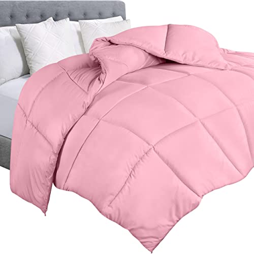 Utopia Bedding Steppdecke – Gesteppte Bettdecke mit Ecklaschen – Boxgenähte Alternative Bettdecke (Queen, Pink) von Utopia Bedding