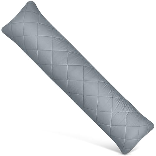 Utopia Bedding gestepptes Körperkissen, 40x145 cm Schwangerschafts- und Umstandskissen, Seitenschläferkissen, weiche Polyesterfüllung (Grau) von Utopia Bedding