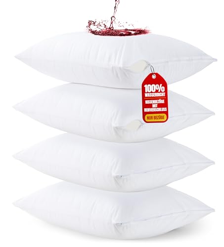 Utopia Bedding wasserdichte Kissenbezüge 40 x 60 cm - 4er-Pack - Kissenschoner Mit Reißverschluss - Anti-Bettkäfer-Kissenbezüge Utopia Bedding wasserdichte Kissenbezüge 40 x 60 cm - 4er-Pack - Kissenschoner Mit Reißverschluss - Anti-Bettkäfer-Kissenbezüge von Utopia Bedding
