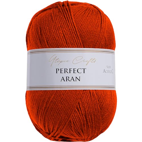 Utopia Crafts Aran Strick- und Häkelgarn, 400 g (rotes Oxid) von Utopia Crafts