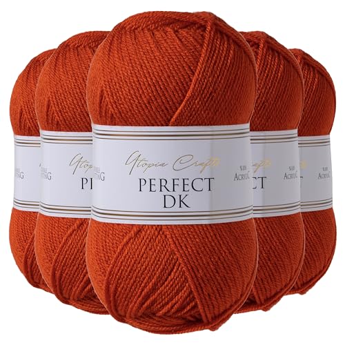 Utopia Crafts DK Doppelstrickgarn, 5 x 100 g (Rotorange) von Utopia Crafts