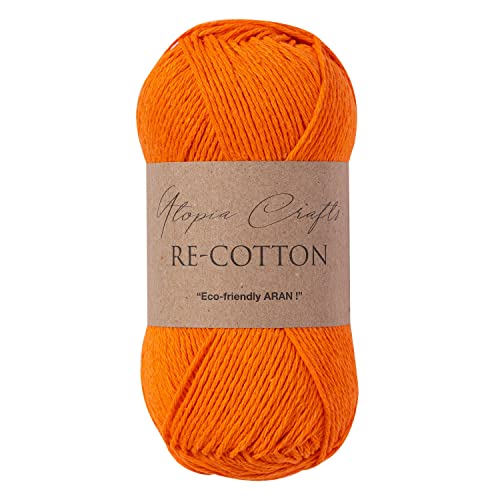 Utopia Crafts Re-Cotton Strickgarn, 100 g (Kürbisorange) von Utopia Crafts