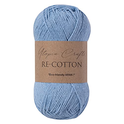 Utopia Crafts Re-Cotton Strickgarn, 100 g (verblasstes Blau) von Utopia Crafts