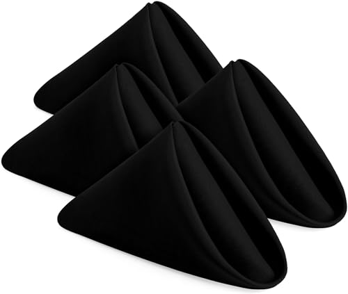 Utopia Home [24 Stück, schwarz] Stoffservietten, 45,7 x 45,7 cm, 100 % Polyester, Dinner-Servietten mit gesäumten Kanten, waschbare Servietten, ideal für Partys, Hochzeiten und Abendessen von Utopia Home