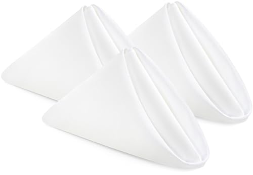 Utopia Home Weiße Stoffservietten (12 Stück, 45,7 x 45,7 cm), ideale Dinner-Servietten für Party, Hochzeit und Mittagessen/Abendessen von Utopia Home