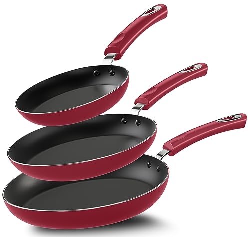 Utopia Kitchen Antihaft-Pfannen-Set, 3-teilig, Induktionsboden, 20,3 cm, 24,1 cm und 27,9 cm, Rot/Schwarz Utopia Kitchen Antihaft-Pfannen-Set, 3-teilig, Induktionsboden, 20,3 cm, 24,1 cm und 27,9 cm, Rot/Schwarz von Utopia Kitchen