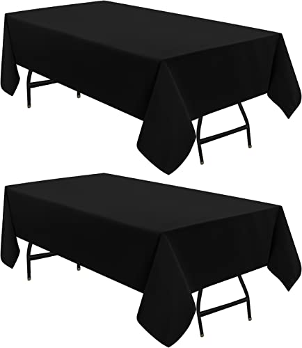 Utopia Kitchen Polyester-Tischdecke - 60 x 84 Inch (152 x 213 cm) Tischdecke - In der Maschine waschbar - Ideal für Partys, Veranstaltungen, Hochzeiten und Restaurants (2er-Pack, Schwarz) von Utopia Kitchen