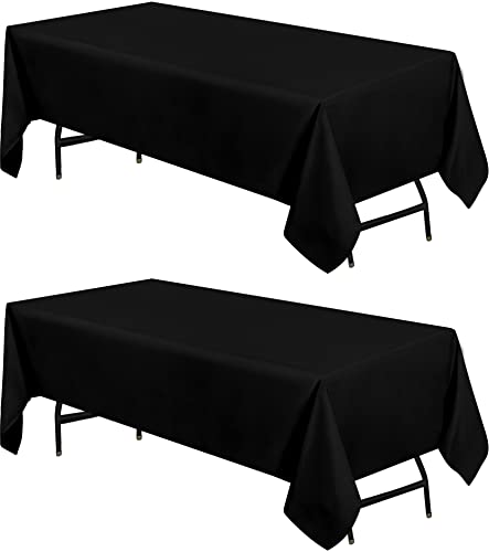 Utopia Kitchen Rechteckige Tischdecke, 228 x 335 cm, schwarz, 2er-Pack, maschinenwaschbar, Stoff, Polyestergewebe, Tischabdeckung für Essen, Buffet-Partys, Veranstaltungen, Hochzeiten und Restaurants von Utopia Kitchen