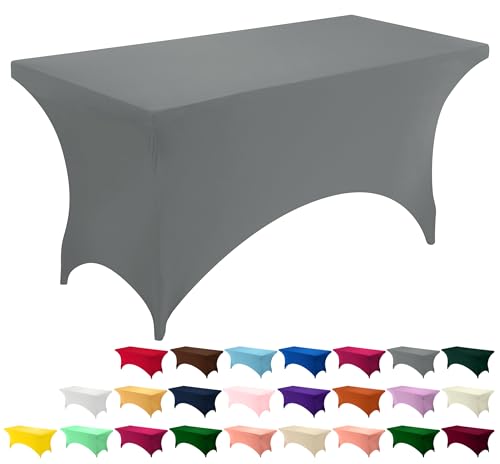 Utopia Kitchen Spandex-Tischdecke, enganliegend, waschbar und knitterfrei, dehnbar, rechteckig, für Veranstaltungen, Hochzeiten, Bankette und Partys, 183 x 76 cm (L x B x H), 1 Packung von Utopia Kitchen