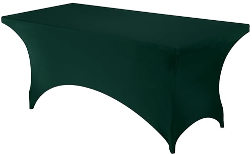 Utopia Kitchen Spandex-Tischdecke 1 Packung [6FT, Jäger Grün] Waschbare und Knitterfreie Rechteckige Stretch-Tischdecke für Veranstaltungen, Hochzeiten, Bankette und Partys [183Lx76Wx76H] cm von Utopia Kitchen