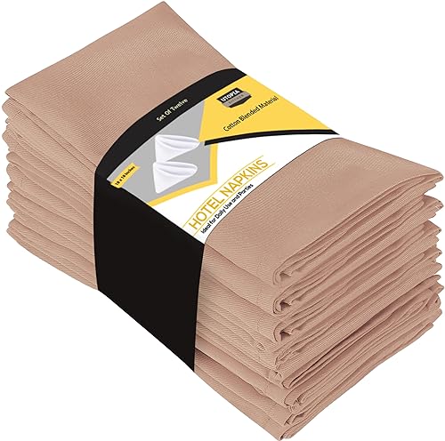 Utopia Kitchen Taupe-Stoffservietten, 45,7 x 45,7 cm, Baumwollmischung, waschbar und wiederverwendbar, Tischservietten, 12 Stück von Utopia Kitchen