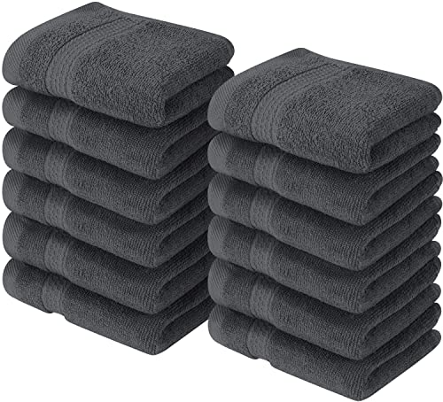 Utopia Towels - 12er Pack Seiftücher mit Aufhängeschlaufen 30x30 cm, aus 100% Baumwolle weiche und saugfähige Waschlappen für die Gesichtsreinigung (Grau) von Utopia Towels