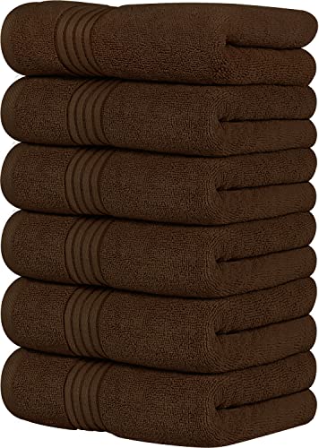 Utopia Towels Premium dunkelbraune Handtücher – 100% gekämmte, ringgesponnene Baumwolle, ultraweich und sehr saugfähig, 700 g/m², große Handtücher 40,6 x 71,1 cm, Hotel- und Spa-Qualität Handtücher (6er-Pack) von Utopia Towels