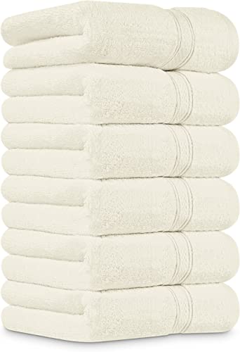 Utopia Towels, Premium Handtücher Set, 100% ringgesponnene Baumwolle, ultraweich und sehr saugfähig, 600 g/m², für Badezimmer, Fitnessstudio, Dusche, Hotel und Spa, 40,6 x 71,1 cm, Elfenbeinweiß, 6 von Utopia Towels