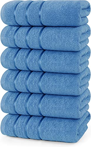 Utopia Towels,6er-Pack Viscos Handtücher-Set, (40.6x71.1 cm) 100% ringgesponnene Baumwolle, ultraweich und stark saugfähig, 600 g/m² Handtücher für Badezimmer, Dusche, Hotel und Spa (Electric Blue) von Utopia Towels