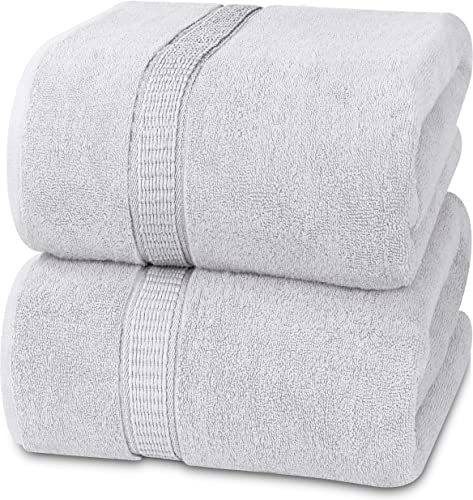 Utopia Towels,Luxuriöses Jumbo-Badetuch, 2-teilig, 600 g/m², 100 % ringgesponnene Baumwolle, extra großes Badetuch – superweiches Hotel-Qualitätshandtuch (89x178 cm, Silber) von Utopia Towels