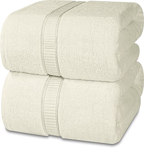 Utopia Towels,Luxuriöses Jumbo-Badetuch, 600 g/m², 100 % ringgesponnene Baumwolle, extra großes Badetuch – superweiches Hotel-Qualitätshandtuch (89x178 cm, 2er-Pack) (Elfenbein) von Utopia Towels