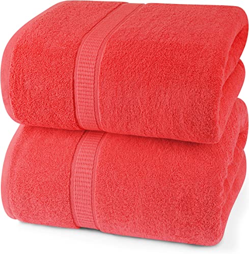 Utopia Towels,Luxuriöses Jumbo-Badetuch (89.9x178.8 cm, Koralle) – 600 g/m², sehr saugfähig und schnell trocknend, extra großes Badetuch – superweiches Handtuch in Hotelqualität (2er-Pack) von Utopia Towels