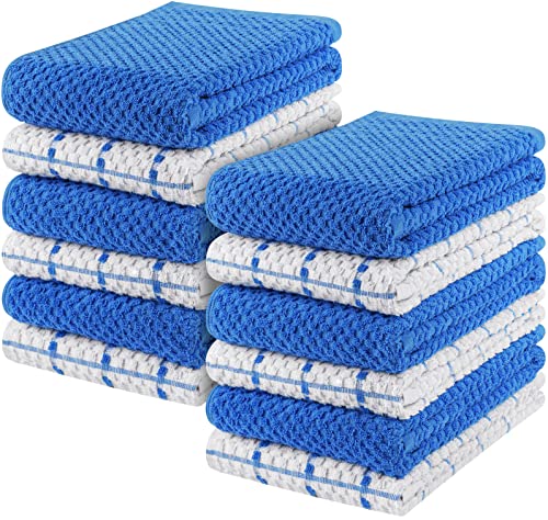 Utopia Towels - 12er Pack Geschirrtücher Küchentücher, 38 x 64 cm Baumwolle Geschirrtüch – Maschinenwaschbar (Blau und Weiß) von Utopia Towels