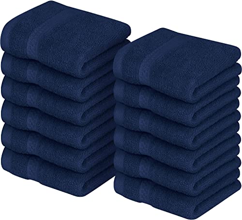 Utopia Towels - 12er Pack Seiftücher mit Aufhängeschlaufen 30x30 cm, aus 100% Baumwolle weiche und saugfähige Waschlappen für die Gesichtsreinigung (Marine Blau) von Utopia Towels