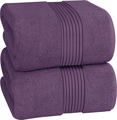 Utopia Towels - 2er Großes Badetuch mit Aufhänger - 100% gekämmte ringgesponnene Baumwolle, sehr saugfähig große Badetücher 90 x 180 cm, hochwertiges Saunatuch (Pflaume) von Utopia Towels