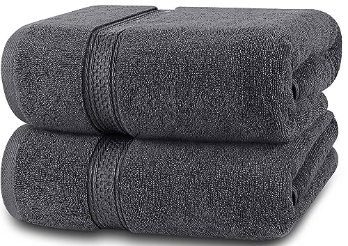 Utopia Towels - 2er-Pack Badetücher Set Premium 100% ringgesponnene Baumwolle 69 x 137 cm Handtücher, sehr saugfähig, weiches Gefühl Duschtücher (Grau) von Utopia Towels