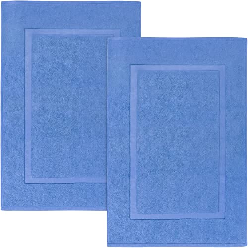 Utopia Towels - 2er Pack groß Badematte Badvorleger (53 x 86 cm) - 100% Baumwolle Frottee -Waschbare Badteppich (Elektrisch Blau) von Utopia Towels