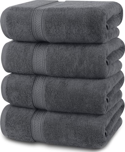 Utopia Towels 4 Stück Badetücher Set Premium 100% Ringgesponnene Baumwolle - Schnell Trocknend, Sehr Saugfähig, Weiches Gefühl Handtücher, Perfekt für den Täglichen Gebrauch (Grau) von Utopia Towels