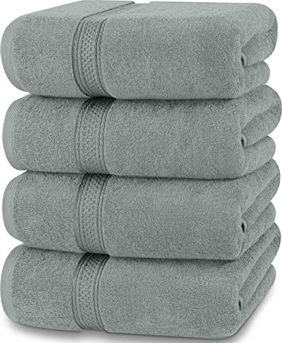 Utopia Towels - 4er-Pack Badetücher Set Premium 100% ringgesponnene Baumwolle 69 x 137 cm Handtücher, sehr saugfähig, weiches Gefühl Duschtücher (Kühles Grau) von Utopia Towels