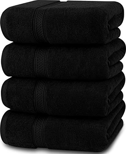 Utopia Towels - 4er-Pack Badetücher Set Premium 100% ringgesponnene Baumwolle 69 x 137 cm Handtücher, sehr saugfähig, weiches Gefühl Duschtücher (Schwarz) von Utopia Towels