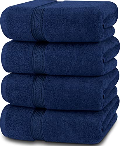 Utopia Towels - 4er-Pack Badetücher Set Premium 100% ringgesponnene Baumwolle 69 x 137 cm Handtücher, sehr saugfähig, weiches Gefühl Duschtücher (Marineblau) von Utopia Towels