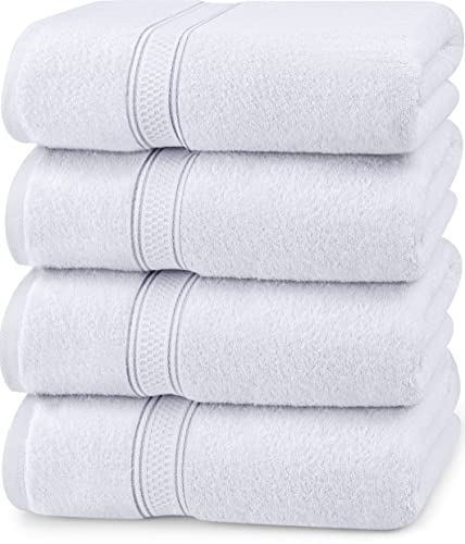 Utopia Towels - 4er-Pack Badetücher Set Premium 100% ringgesponnene Baumwolle 69 x 137 cm Handtücher, sehr saugfähig, weiches Gefühl Duschtücher (Weiß) von Utopia Towels