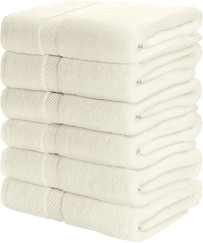 Utopia Towels [6er-Pack Badetuch-Set, 100% ringgesponnene Baumwolle (61x122 cm) mittelleicht und stark saugfähig, Premium-Handtücher für Hotel, Spa und Badezimmer (Elfenbein) von Utopia Towels