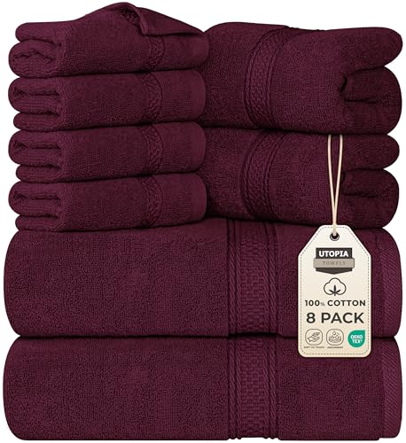 Utopia Towels 8-teiliges Handtuch-Set (Burgund) von Utopia Towels