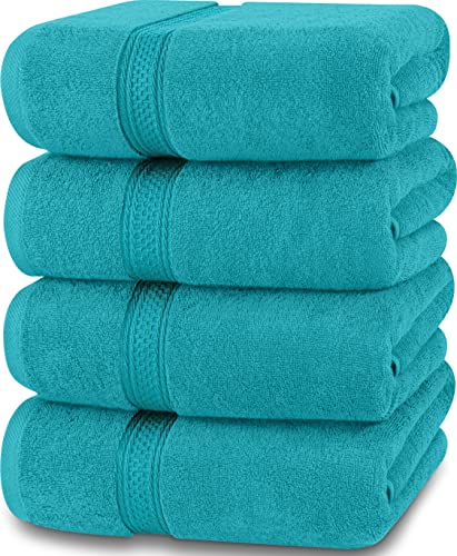 Utopia Towels - 4er-Pack Badetücher Set Premium 100% ringgesponnene Baumwolle 69 x 137 cm Handtücher, sehr saugfähig, weiches Gefühl Duschtücher (Türkis) von Utopia Towels
