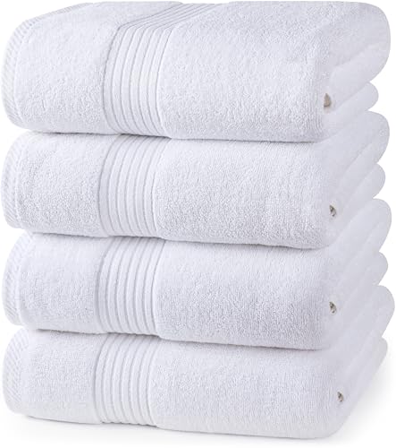 Utopia Towels Badetuch-Set, hochwertige, 700 g/m², 100% ringgesponnene Baumwolle, schnell trocknend, sehr saugfähig, weiche Haptik, perfekt für den täglichen Gebrauch, 4er-Pack von Utopia Towels