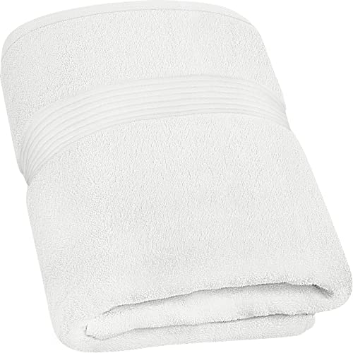 Utopia Towels - Großes Badetuch mit Aufhänger - 100% gekämmte ringgesponnene Baumwolle, sehr saugfähig große Badetücher 90 x 180 cm, hochwertiges Saunatuch (Weiß) von Utopia Towels