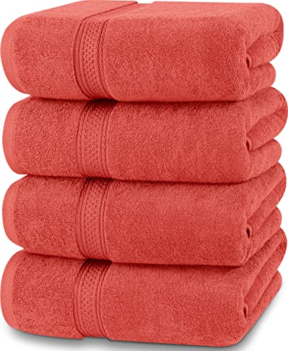 Utopia Towels - Badetücher-Set, Coral – Premium 600 g/m² 100% ringgesponnene Baumwolle – schnell trocknend, sehr saugfähig, weiche Handtücher, perfekt für den täglichen Gebrauch (4er-Pack) von Utopia Towels