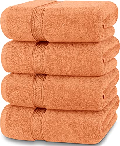 Utopia Towels - Badetücher-Set, Pfirsich – Premium 600 g/m² 100% ringgesponnene Baumwolle – schnell trocknend, sehr saugfähig, weiche Handtücher, perfekt für den täglichen Gebrauch (4er-Pack) von Utopia Towels
