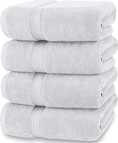 Utopia Towels - Badetücher-Set, Silber – Premium 600 g/m² 100% ringgesponnene Baumwolle – schnell trocknend, sehr saugfähig, weiche Handtücher, perfekt für den täglichen Gebrauch (4er-Pack) von Utopia Towels