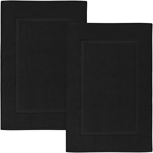 Utopia Towels Badteppich, Baumwolle, kein Badezimmerteppich, 53,3 x 86,4 cm, 100% ringgesponnene Baumwolle, sehr saugfähig und maschinenwaschbar, Schwarz, 2 Stück von Utopia Towels