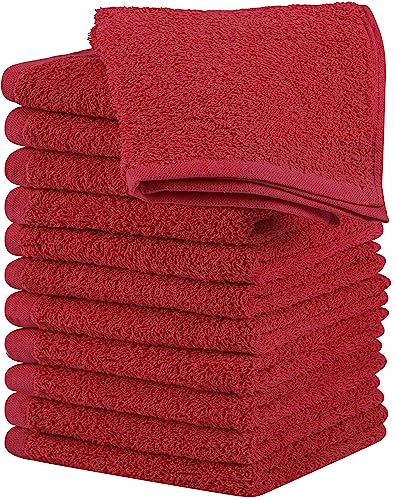 Utopia Towels Baumwoll-Waschlappen-Set – 100 % ringgesponnene Baumwolle, Premium-Qualität, Flanell-Waschlappen, sehr saugfähig und weich, Fingerspitzen-Handtücher (12 Stück, rot) von Utopia Towels