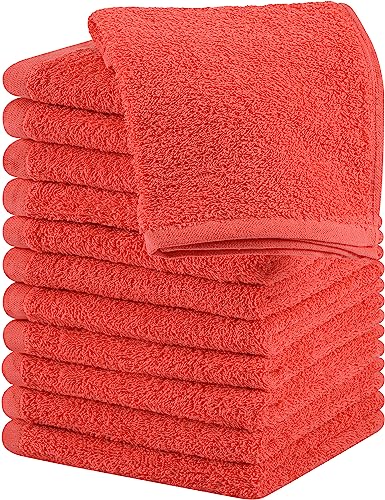Utopia Towels Baumwoll-Waschlappen-Set – 100% ringgesponnene Baumwolle, Premium-Qualität, Flanell-Waschlappen, sehr saugfähig und weich, Fingerspitzen-Handtücher (12 Stück, Koralle) von Utopia Towels