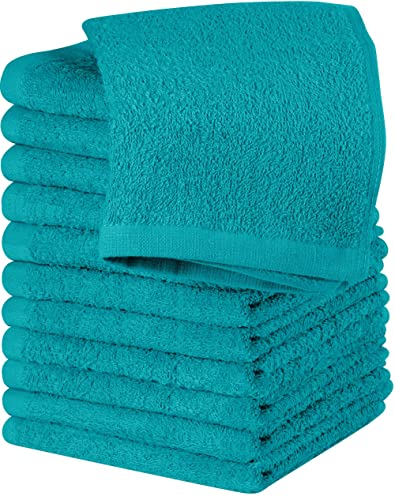 Utopia Towels Baumwoll-Waschlappen-Set – 100% ringgesponnene Baumwolle, Premium-Qualität, Flanell-Waschlappen, sehr saugfähig und weich, Fingerspitzen-Handtücher (12 Stück, Türkis) von Utopia Towels